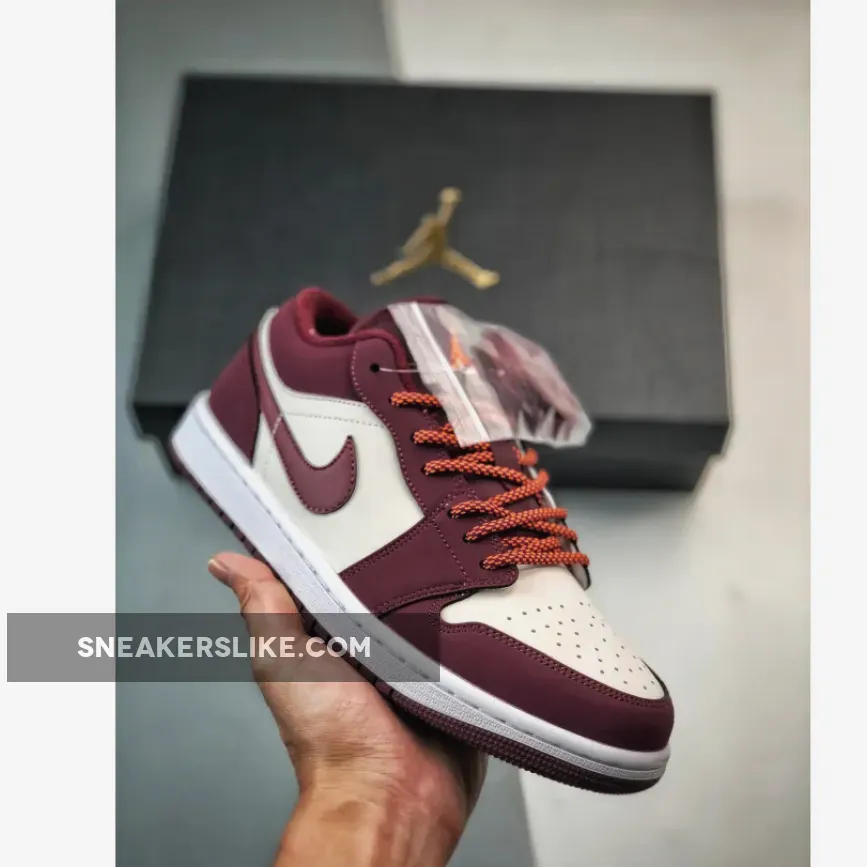 Air Jordan 1 Low Night Maroon/Total Orange-White
