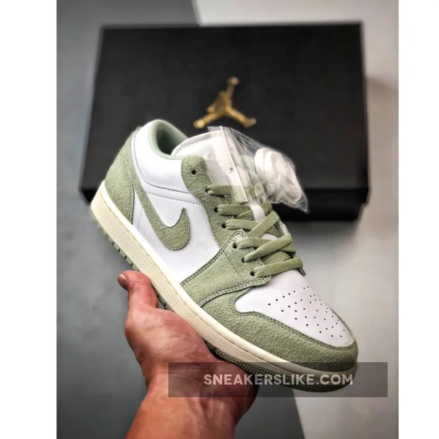 Air Jordan 1 Low Shaggy Green Suede