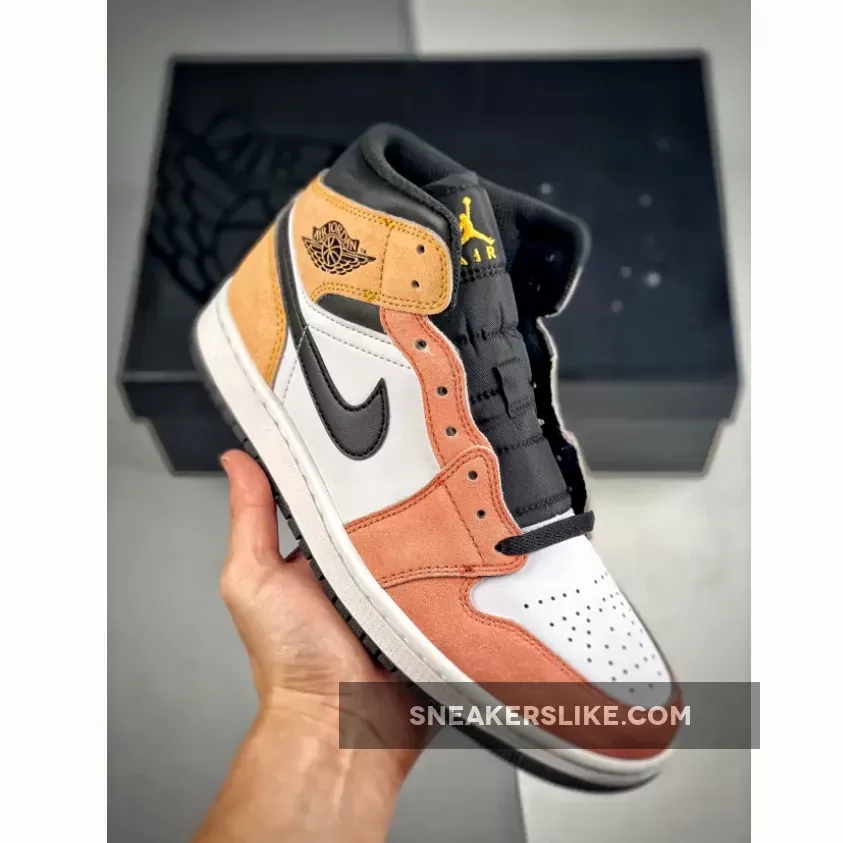 Air Jordan 1 Mid "Flight Club" Magic Ember/Sundial-White-Black