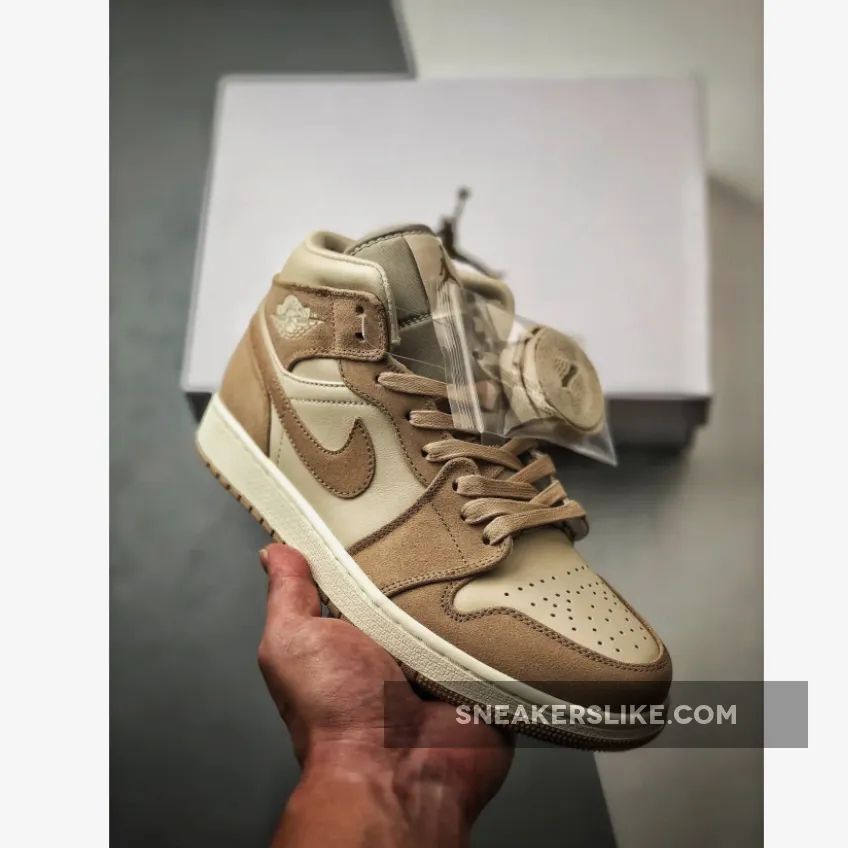 Air Jordan 1 Mid Light Tan Suede