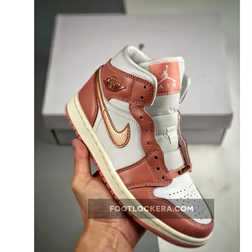 Air Jordan 1 Mid SE Red Stardust/White