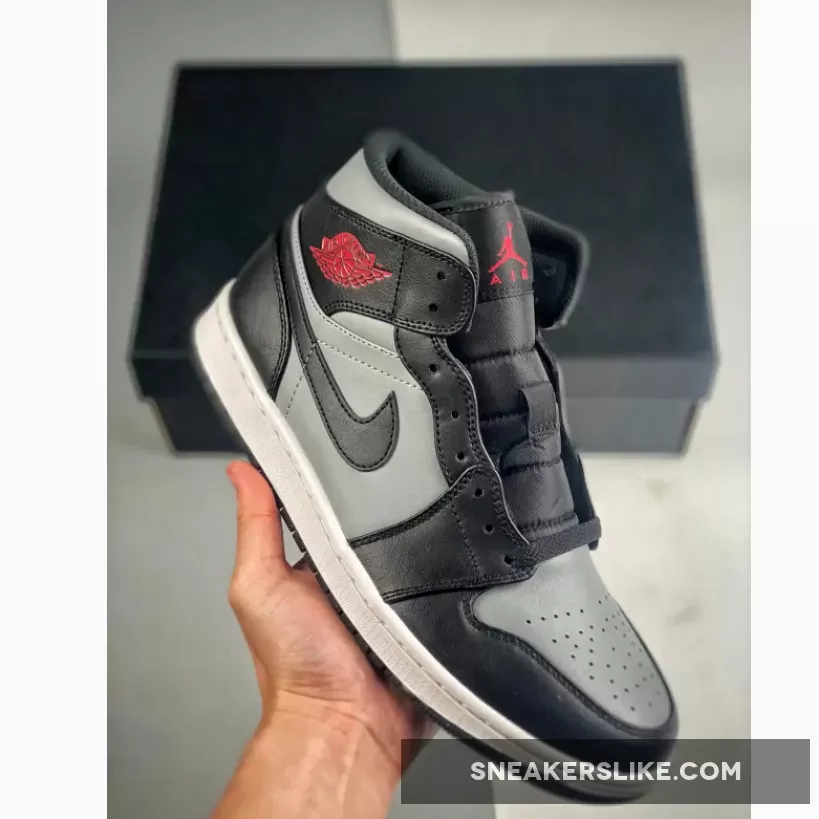 Air Jordan 1 Mid "Shadow Red" Black/Particle Grey/White