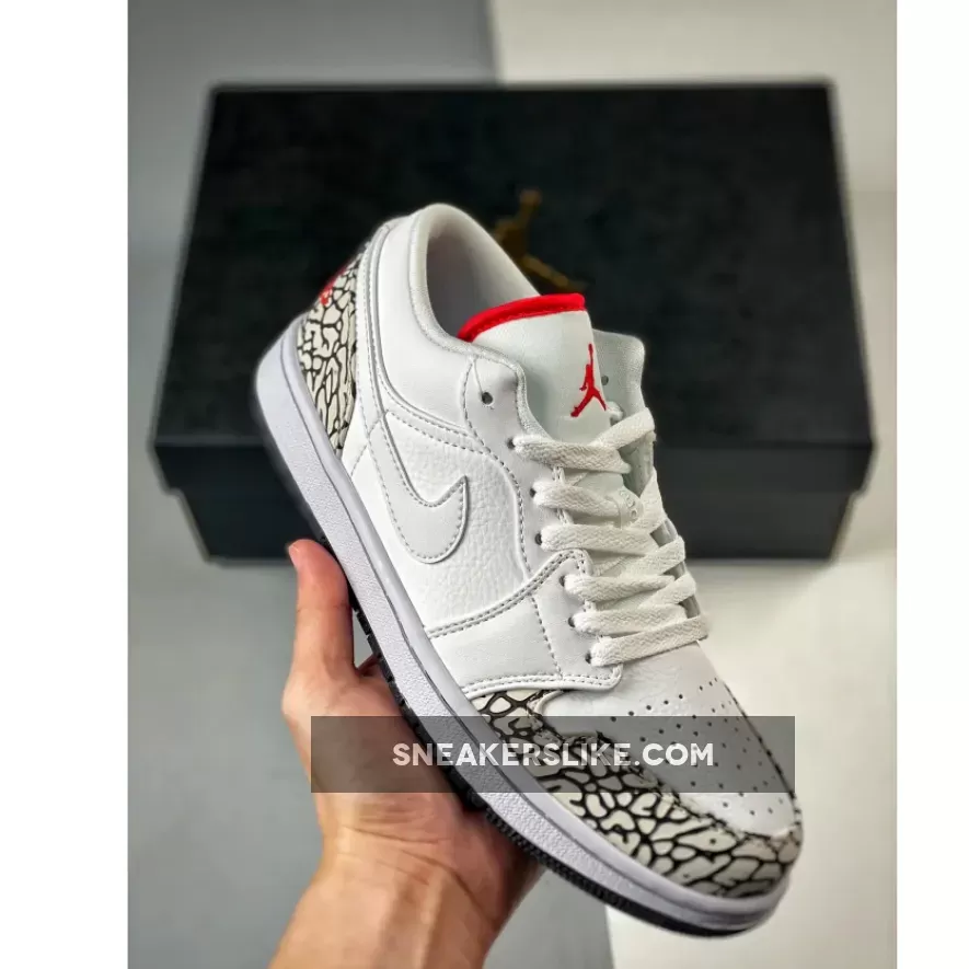 Air Jordan 1 Phat Low White/Varsity Red/Cement Grey