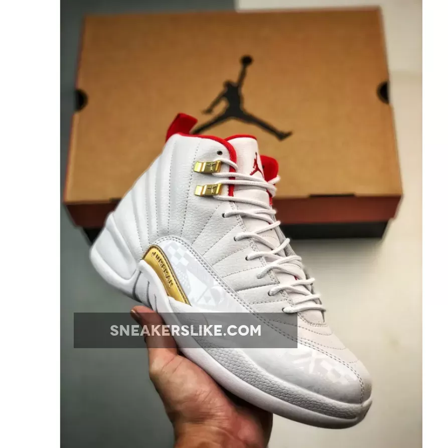 Air Jordan 12 "FIBA" White/University Red-Metallic Gold