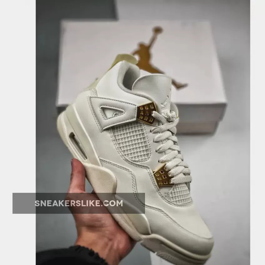 Air Jordan 4 Sail/Metallic Gold-Black