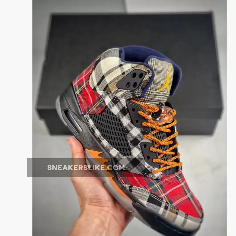 Air Jordan 5 Plaid Black/Total Orange