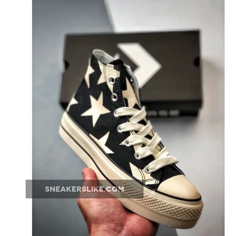 Converse Chuck Taylor All Star Lift Platform Large Stars Black/Natural Ivory/Egret