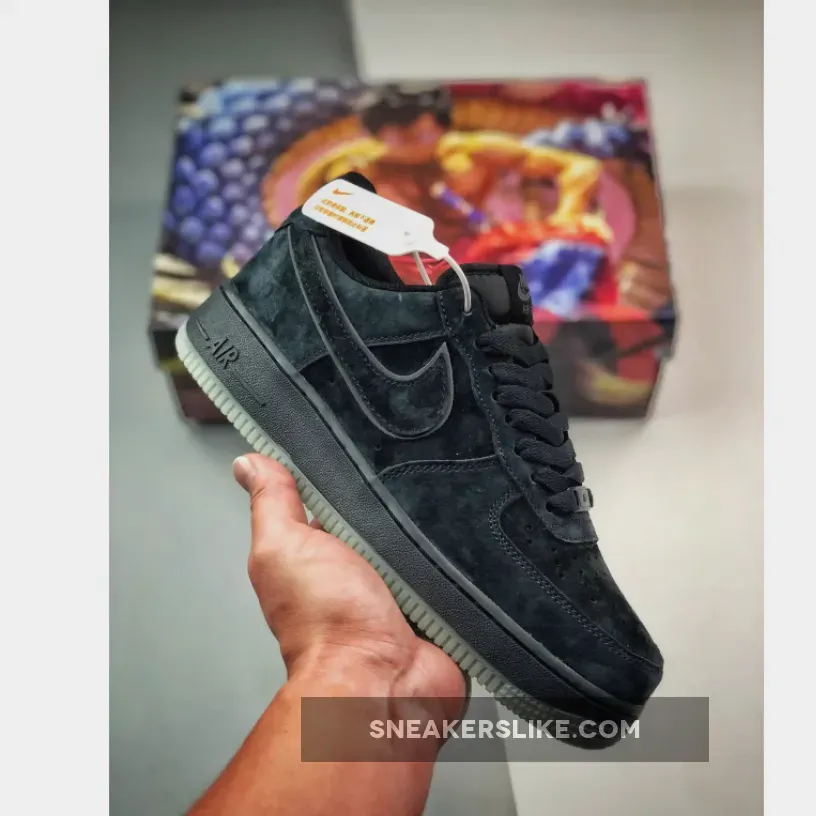 Glow in The Dark Nike Air Force 1 Low Black Suede
