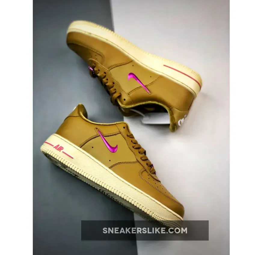 Nike Air Force 1 Low Just Do It Brown Pink Nike Air Force 1 Low Just Do It Brown Pink