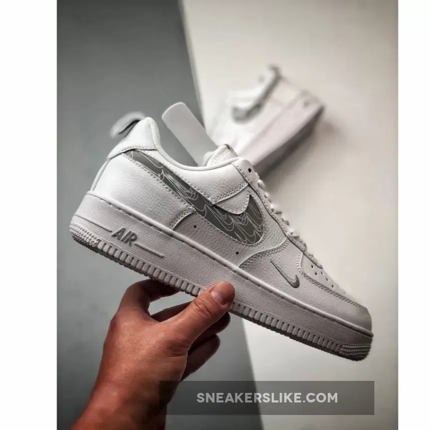 Nike Air Force 1 Low Reflective Swoosh White Blue