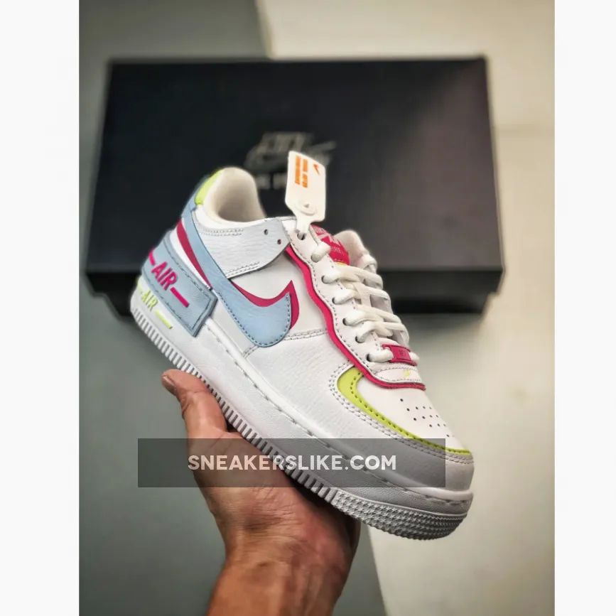Nike Air Force 1 Shadow White Pink Yellow