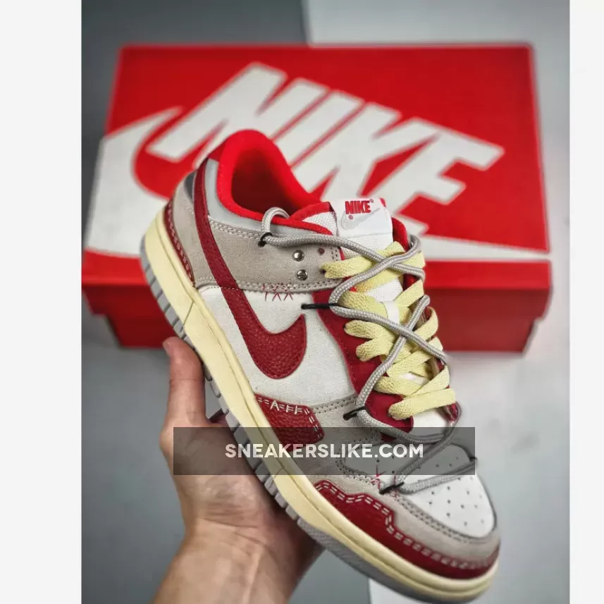 Nike Dunk Low Suede Grey Red White