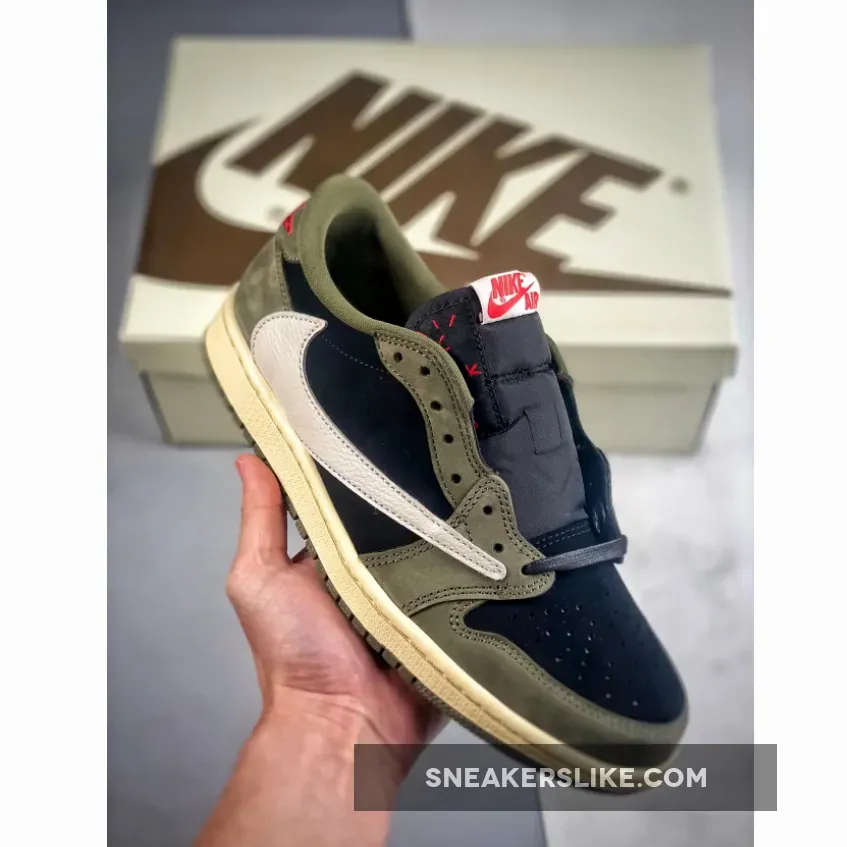 Travis Scott x Air Jordan 1 Low OG "Black Olive" Newest Sale